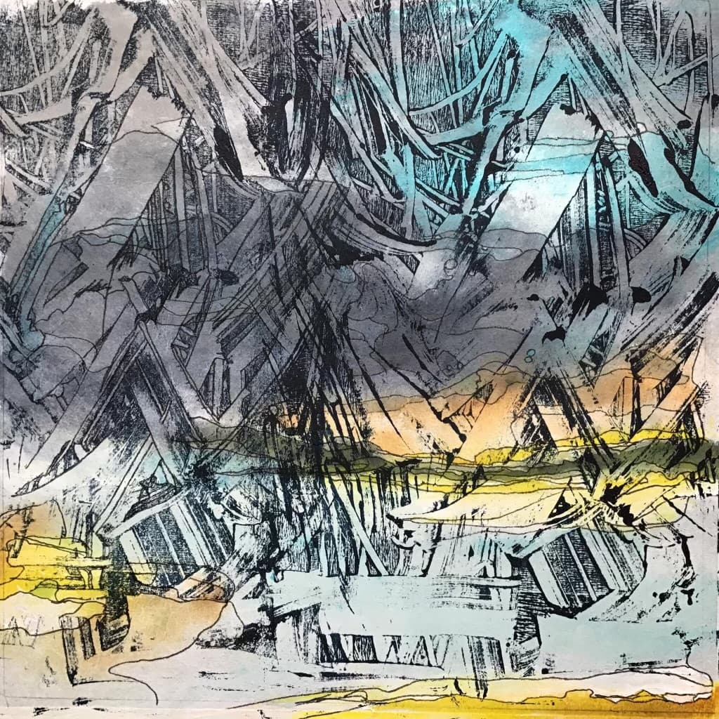 “Jungle Chores: Folding the Proverbial Laundry”, painting by Elizabeth Hlookoff