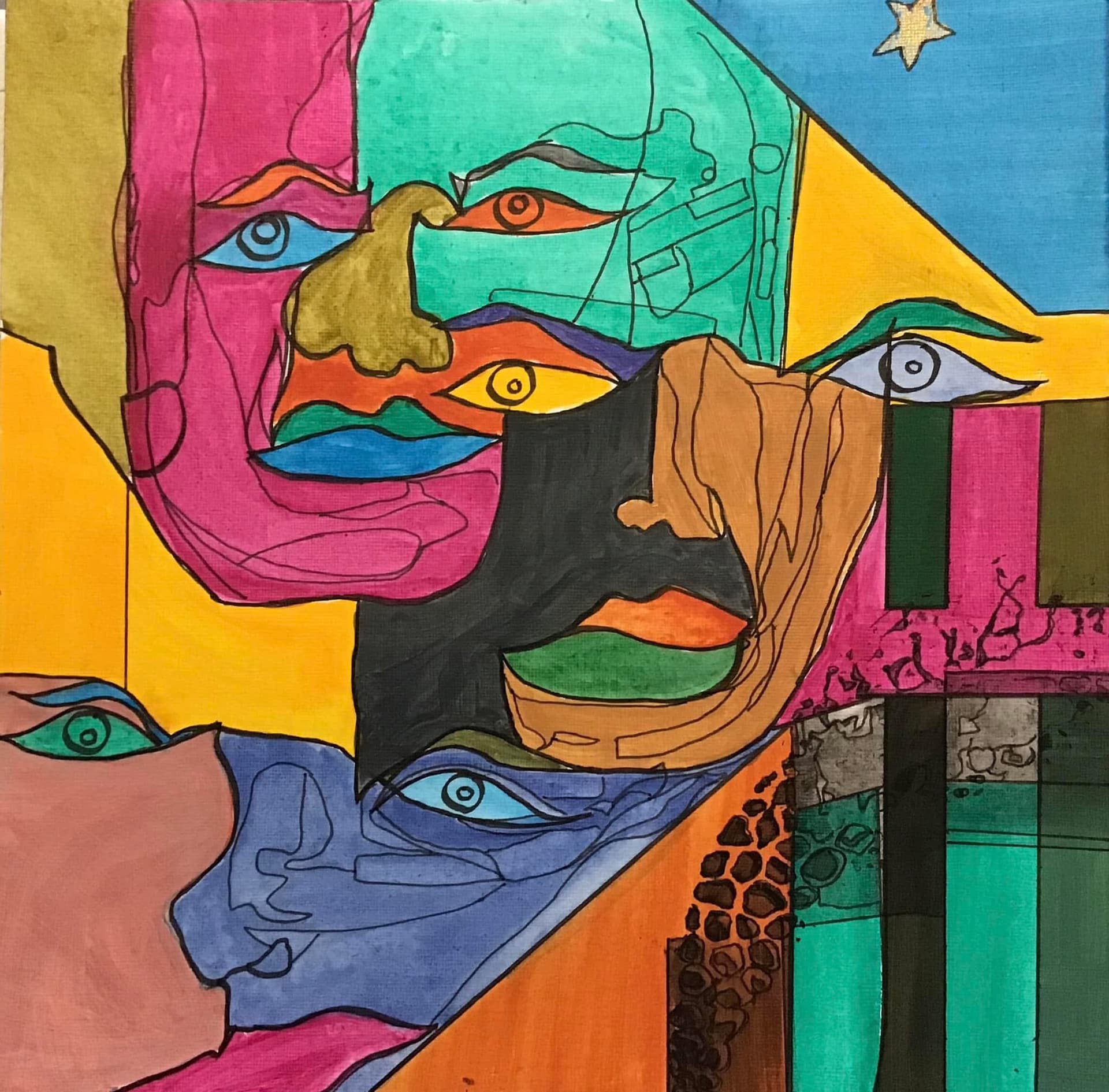 “The Ayes Have It”, painting by Elizabeth Hlookoff