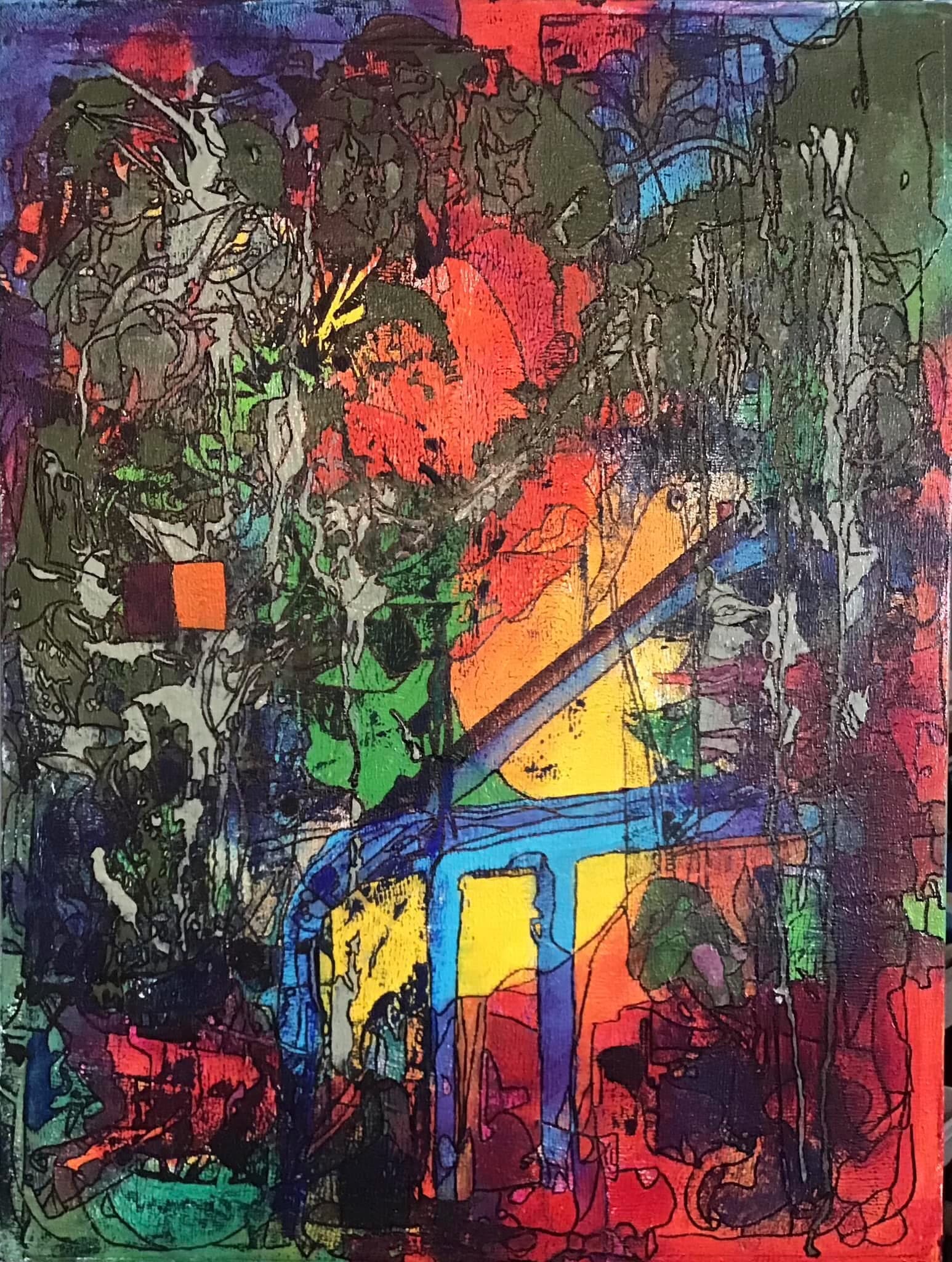 “The Swell of Hidden Life Ripening Beyond the Husk”, painting by Elizabeth Hlookoff